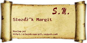 Slezák Margit névjegykártya